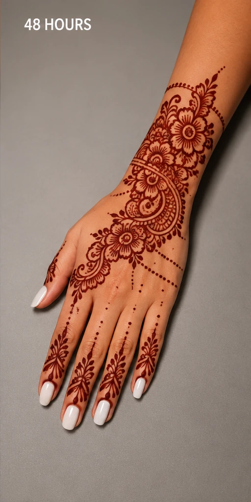 Fully oxidized henna stain after 48 hours